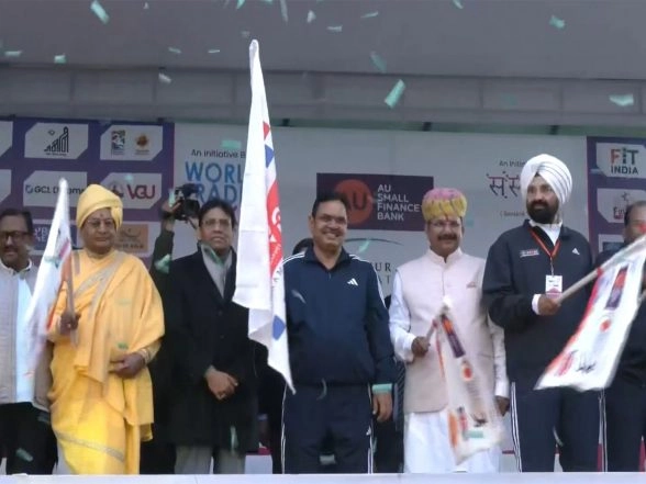 India News | Rajasthan: CM Bhajan Lal Sharma Inaugurates 17th AU Jaipur Marathon