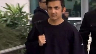 Sports News | Team India Head Coach Gautam Gambhir Returns to Delhi After Men in Blue's 4-1 T20I Series Win over New Zealand