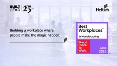 Business News | Hettich India Recognised Among the Top 50 India's Best Workplaces™ in Manufacturing 2026 - Large Category