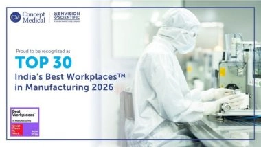 Business News | Concept Medical Group Recognized Among India's Top 30 Mid-Size Best Workplaces in Manufacturing 2026