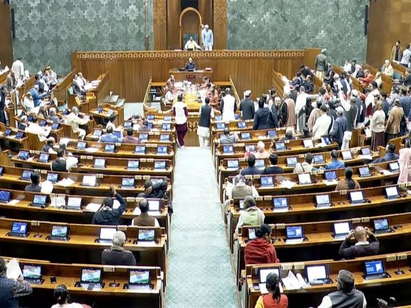 India News | Parliament Budget Session: Lok Sabha Adjourned for the Day Amid Uproar by Opposition MPs