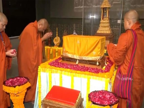 India News | Sacred Devnimori Relics of Lord Buddha Reaches Delhi Ahead of Public Veneration in Colombo