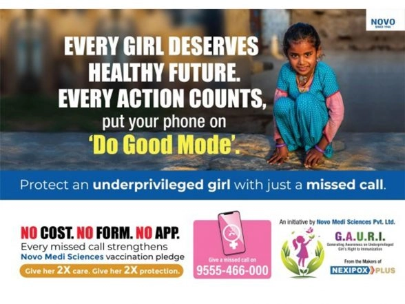 Business News | Novo Medi Sciences Launches 'G.A.U.R.I.' -- A Nationwide Missed Call Movement to Ensure No Girl Misses Her Right to Immunization