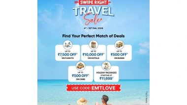 Business News | EaseMyTrip Launches 'Swipe Right Travel Sale' for Valentine's Day Travel