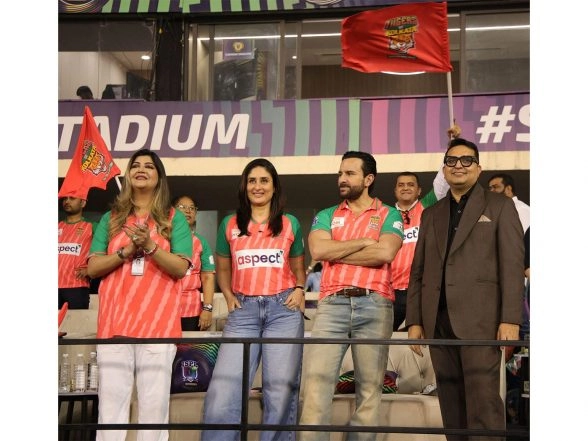 Business News | Tiigers of Kolkata Owner Aksha Kamboj & Co-Owners Saif Ali Khan and Kareena Kapoor Khan Rally Behind the Team in Surat