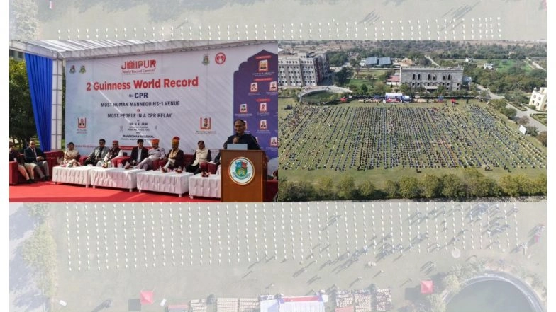 Business News | 2,000 Advanced CPR Mannequins Deployed at Single Venue as Dr. V.K. Jain Attempts Guinness World Record in Jaipur