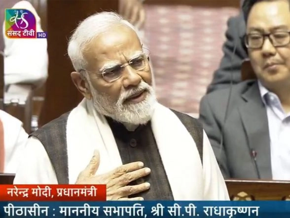 India News | "Nehruji Felt 35 Crore Citizens Are a Problem, Indira Gandhi 57 Crore...PM Modi Slams Congress in Rajya Sabha