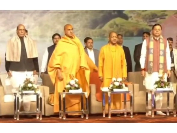 India News | Uttarakhand: CM Dhami, Rajnath Singh, Yogi Adityanath Attend Gurudev Samadhi Temple Idol Installation