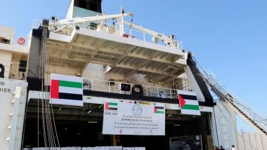World News | Saqr Humanitarian Ship Arrives at Al Arish Port Carrying over 4,000 Tonnes of UAE Aid for Gaza