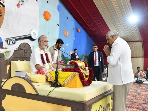 India News | Gujarat CM Bhupendra Patel Participates in Prakruti Prem Bhagwat Katha-Gyan Yagna Mahotsav