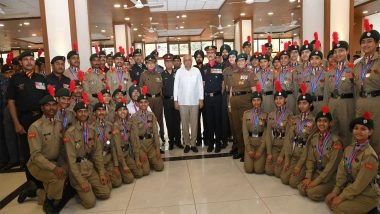 India News | Gujarat CM Honours NCC Cadets Representing State at Republic Day Parade in New Delhi