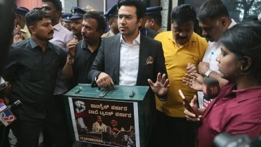 India News | Karnataka: BJP MP Tejasvi Surya Detained in Bengaluru While Protesting Against Proposed Metro Fare Hike