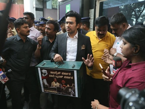 India News | Karnataka: BJP MP Tejasvi Surya Detained in Bengaluru While Protesting Against Proposed Metro Fare Hike