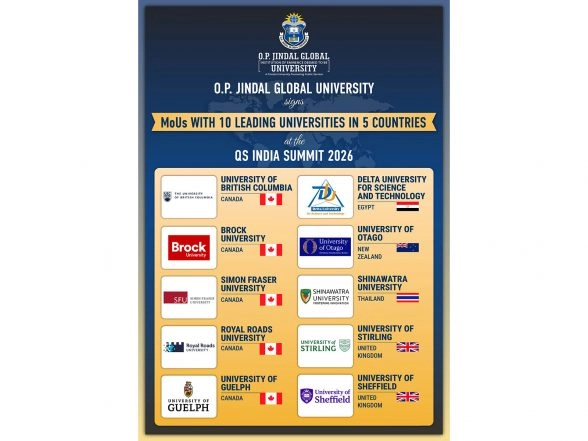Business News | JGU Signs MoUs with 10 Leading Universities in 5 Countries at the QS India Summit