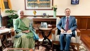 Business News | RBI Governor Calls on Nirmala Sitharaman at Parliament House in Delhi