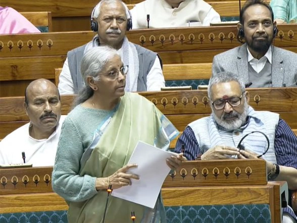 Business News | 41% Share of Taxes Devolved to States, Estimated at Rs 25.44 Lakh Crore for Coming Year: Sitharaman in Lok Sabha