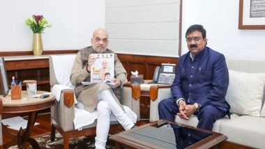 India News | Rajya Sabha MP Ajeet Gopchade Meets Home Minister Amit Shah; Submits Memoranda on Border Security, National Language and Marathwada Development
