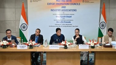Business News | Piyush Goyal Holds Talks with Export Promotion Councils to Leverage Opportunities from Trade Deals
