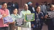 India News | RJD MPs Protest Outside Parliament, Demand Resignation of PM Modi, Nitish Kumar