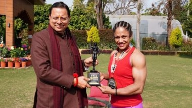 Sports News | Uttarakhand CM Pushkar Singh Dhami Honours International Bodybuilder Pratibha Thapliyal