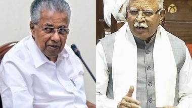 India News | CM Vijayan Writes to Union Minister Khattar Seeking Centre's Support for RRTS Project in Kerala