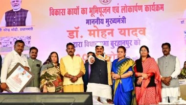 India News | MP CM Yadav Performs Bhoomi Pujan, Inaugurates 80 Development Projects Worth Rs 696.37 Crores in Burhanpur
