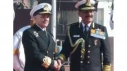 World News | Hellenic Navy Chief Accorded Guard of Honour in Delhi; Admiral Dinesh K Tripathi Welcomes Greek Counterpart to Strengthen Maritime Ties