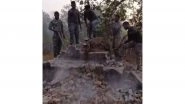 India News | Chhattisgarh: Security Forces Demolish Four Maoist Memorials in Bijapur