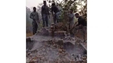 India News | Chhattisgarh: Security Forces Demolish Four Maoist Memorials in Bijapur