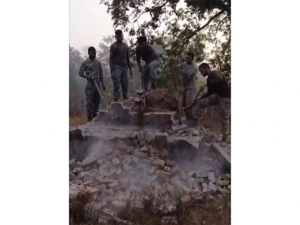 India News | Chhattisgarh: Security Forces Demolish Four Maoist Memorials in Bijapur