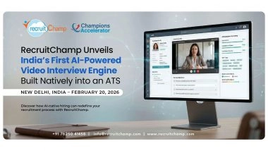 Business News | RecruitChamp Unveils India's First AI-Powered Video  Interview Engine Built Natively into an ATS at AI India Summit 2026