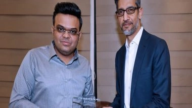 Sports News | Jay Shah Hosts Google CEO Sundar Pichai in Ahmedabad During IND-SA Clash