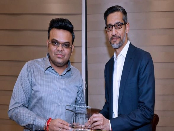 Sports News | Jay Shah Hosts Google CEO Sundar Pichai in Ahmedabad During IND-SA Clash