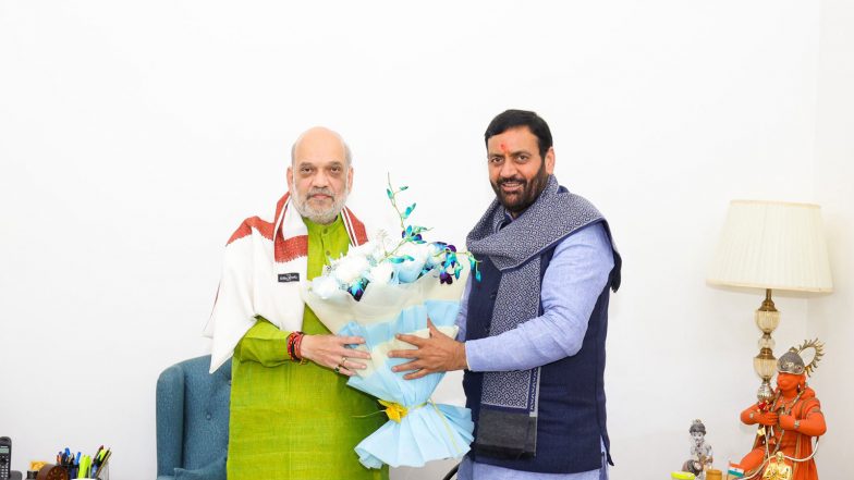 India News | Haryana CM Nayab Saini Meets Union Home Minister Amit Shah in New Delhi