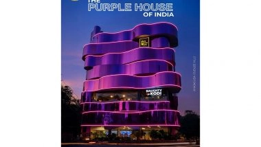 Business News | Hyderabad Gets a New Architectural Landmark as Purple Metallic Structure Opens in Khajaguda