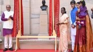 India News | President Droupadi Murmu Unveils Bust of Chakravarti Rajagopalachari at Rashtrapati Bhavan