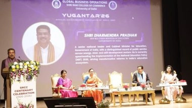 India News | Union Education Minister Pradhan Announces Upgrade of SRCC GBO Diploma to Full-fledged Master's Programme at Yugantar '26