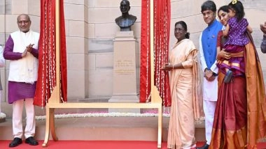 India News | President Droupadi Murmu Unveils Bust of Rajagopalachari at Rashtrapati Bhavan