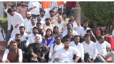 India News | Congress Workers Hold Protests in Several States Against IYC Chief's Arrest