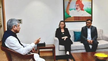 India News | Union Minister Ashwini Vaishnaw Meets Merck Electronics EVP Katherine Dei Cas, Discusses Semiconductor Collaboration