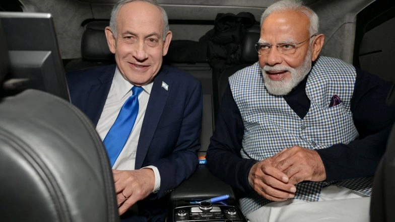 World News | PM Modi, Israeli Counterpart Travel Together to Attend Technology and Innovations Exhibition