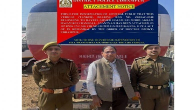 India News | JK Police Attach ₹40 Lakh Movable Property of Habitual Bovine Smuggler in Udhampur District