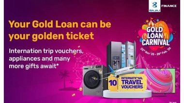Business News | Bajaj Finance Announces Limited-period Gold Loan Carnival with Attractive Rates and Assured Rewards