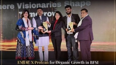 Business News | EMIAC Technologies Wins Two Honours for Their Work in Organic Growth with Protean and ACKO Drive at Bharat Shining Conclave 2026