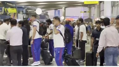 Sports News | Team India Reaches Kolkata for Crucial Fixture Against West Indies