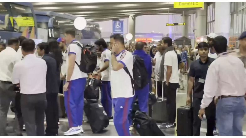 Sports News | Team India Reaches Kolkata for Crucial Fixture Against West Indies