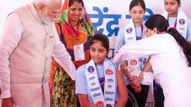 India News | PM Modi Launches Nationwide HPV Vaccination Drive for 14-year-old Girls from Ajmer, Rajasthan