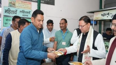 India News | Uttarakhand: Chief Minister Pushkar Singh Dhami Participates in Thaal Seva Program