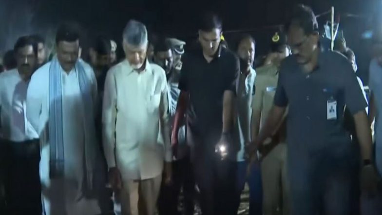 India News | Andhra Pradesh: CM Naidu Visits the Fire Accident Area, Offers Condolences