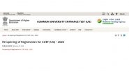 CUET UG 2026: NTA Reopens Registration Portal for Common University Entrance Test UG Exam, Apply Online at cuet.nta.nic.in Before February 26 CUET UG 2026: NTA Reopens Registration Portal for Common University Entrance Test UG Exam, Apply Online at cuet.nta.nic.in Before February 26